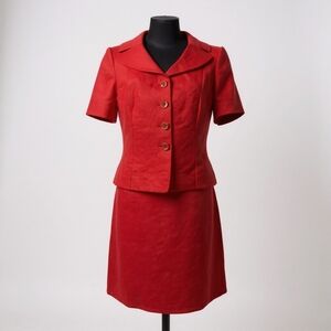 Elegant Red Women's Skirt Set